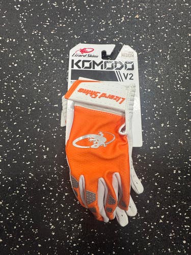 Used Lizard Skins BB/SB Batting Gloves Orange MD 11849-S000035329