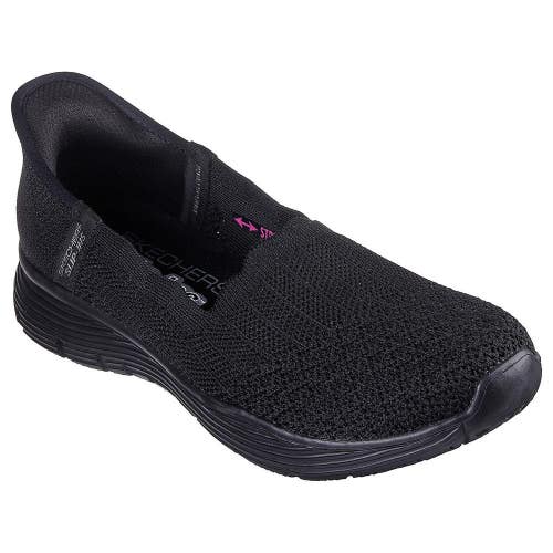 Skechers Seager Believe It 158980-BBK Women's US 6.5 Black Slip-On Shoes RHS6740