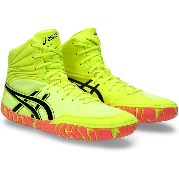 Asics Aggressor 5 1081A063-750 Men's US 13 Safety Yellow Wrestling Shoes RHS6691