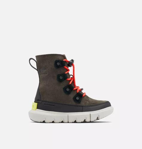 Sorel Explorer Lace 2020621-093 Winter Boots Kids 9 Jet Suede Waterproof RHS6658