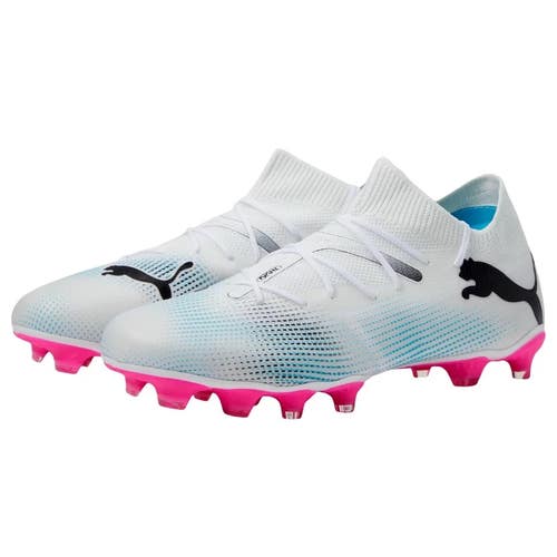 Puma Future 7 Match FG/AG 107715-01 Men's White Pink Football Boots NIN1060