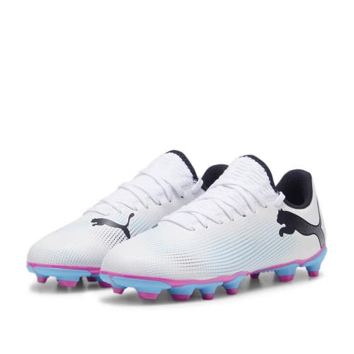 Puma Future 7 Play 107734-01 Kids White Bright Pink FG/AG Football Boots NIN1067