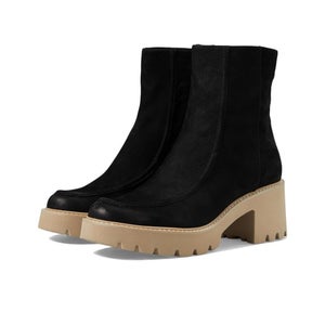 Dolce Vita Henla Boots Women's 7.5 Black Leather Block Heel Ankle Bootie RHS6621