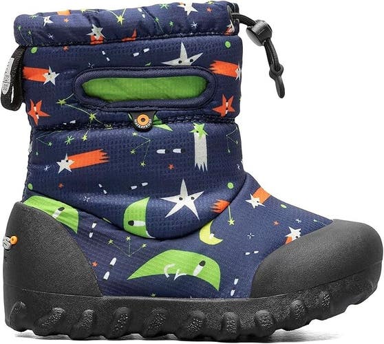 Bogs B-Moc 73089K-492 Snow Boots Kids 4 Navy Space Eyes Waterproof Ankle RHS6656