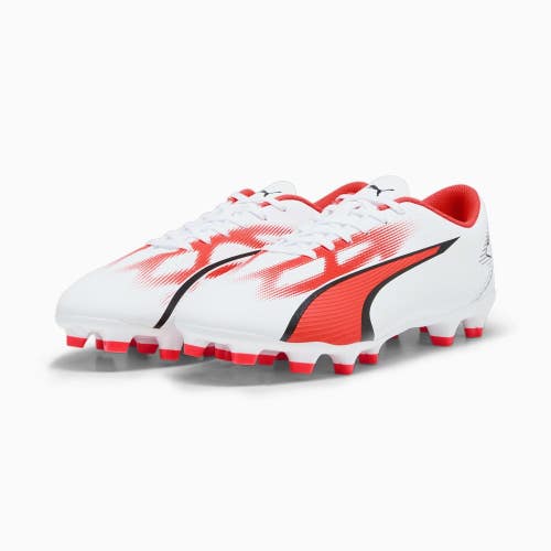 Puma Ultra Play 107423-01 Men 11.5 White Fire Orchid FG/AG Football Boot RHS6683