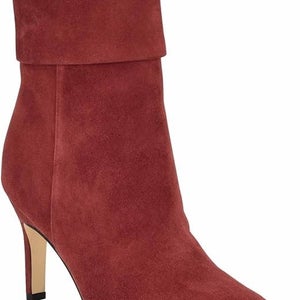 Nine West Gemms Boots Womens US 6 Red Suede Stiletto Heel Dress Bootie RHS6639