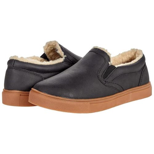 Deer Stags Tillard Sneakers Kids 2.5 Black Leather Faux Fur Casual Shoes RHS6712