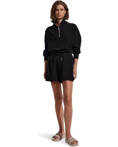 Varley Alder Sweat Shorts Women's XS Black High Rise Drawstring Waist RED1226