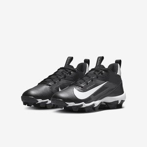 Nike Alpha Menace 4 Shark FQ4012-001 Kids 10 Black White Football Cleats RHS6558