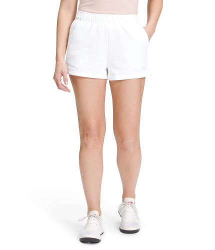 The North Face Half Dome Shorts Mens XL White Fleece Elastic Waist Active RED844