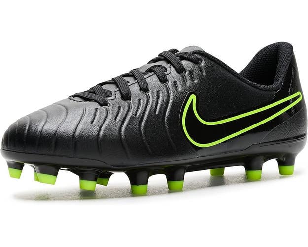 Nike Tiempo Legend 10 Club DV4352-001 Kids US 2 Black Volt Soccer Cleats RHS6529