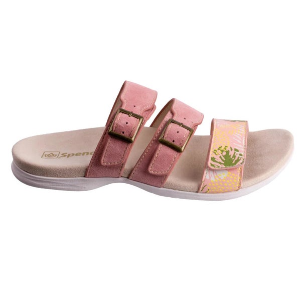 Spenco Orchid SP1075BSH Sandals Women's 7.5 Tropical Blush Slip On Slide GAL2016