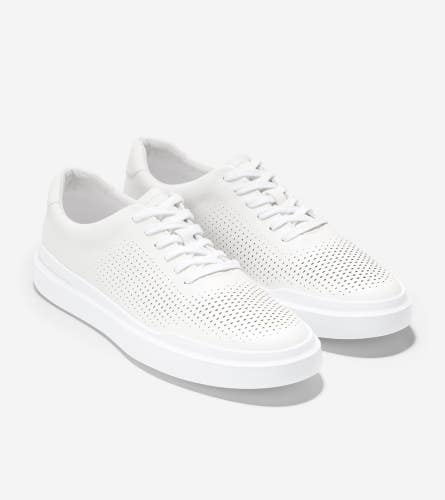 Cole Haan GrandPrø Rally Laser Cut C31436 Sneaker Men US 8.5 White Shoes RHS6586