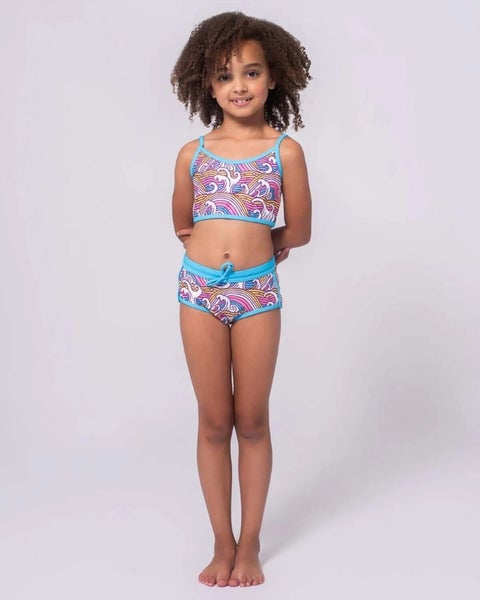 Appaman Stella Bikini Little Girls Multi Waves Print Stretch Swimwear RED1405