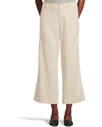 Michael Stars Geraldine Pants Women Medium Windchime Linen Blend Cropped RED1304