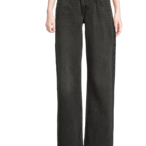 Levi's Superlow Jeans Women's 27x32 Black Denim 100% Cotton Straight Leg RED1102