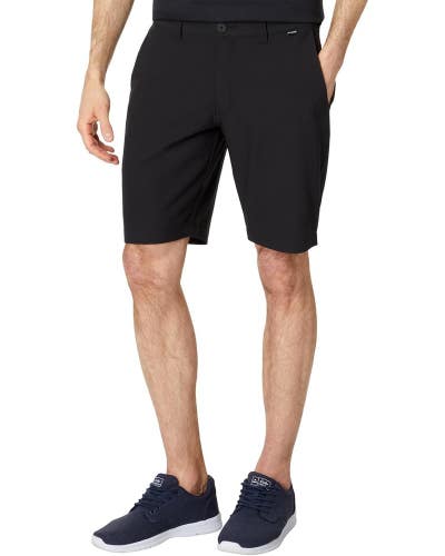 TravisMathew Wanderlust Shorts Men's 35 Black Flat Front 9" Golf Chino RED1154