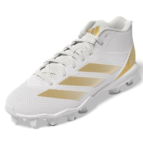 Adidas Adizero Impact.2 IF5106 Mens 11 White Gold Molded Football Cleats RHS6595