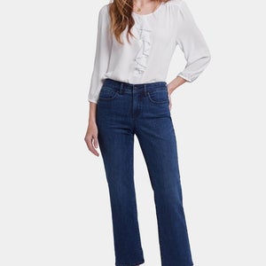 NYDJ Marilyn Jeans Women 2P Ibiza Blues Denim Straight Leg Ankle Zip Fly RED1267