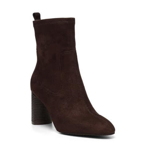 NYDJ Tone Boots Women's US 8 Expresso Leather Pointed Toe Block Heel RHS6551