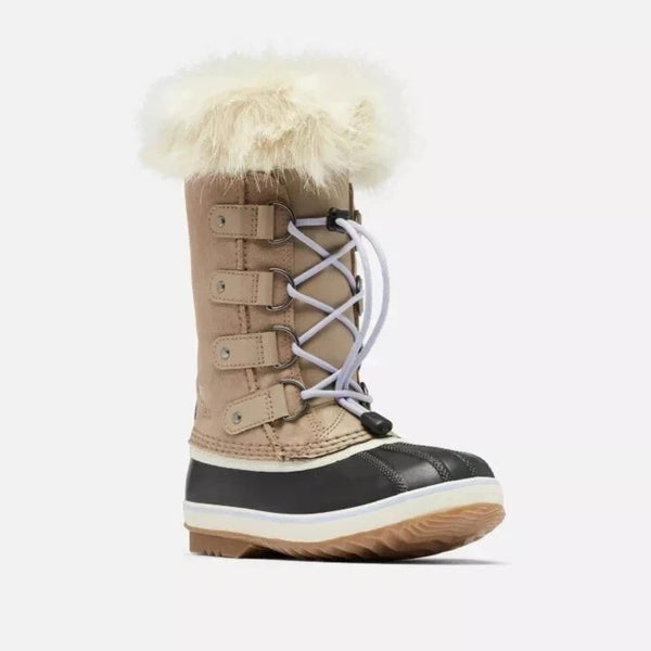 Sorel Joan of Arctic NY1966-264 Kids 7 Beige Suede Faux Fur Winter Boots RHS6466