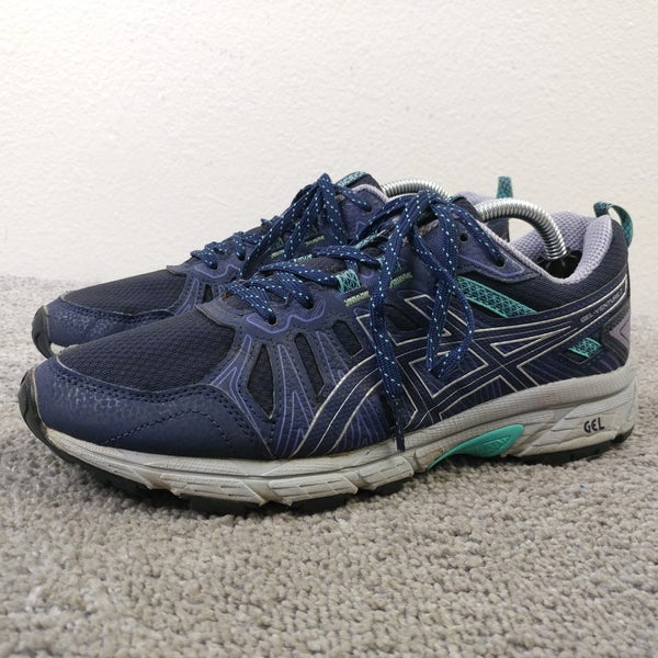 Asics Gel Venture 7 Womens Size 7.5 WIDE Trail Running Shoes Blue 1012A477 Low