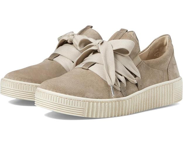 Gabor 43.333 Sneakers Womens US 9.5 Beige Leather Low Top Casual Shoes ZOGG2281