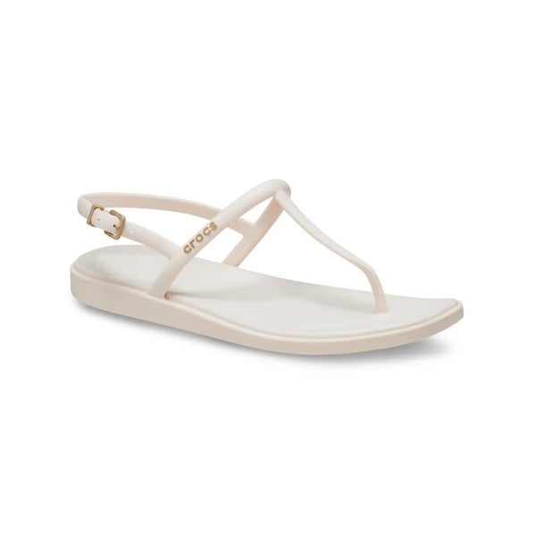 Crocs Miami 209793-0WW Sandals Womens 9 Ivory Square Toe Thong Flip Flop GBO1537