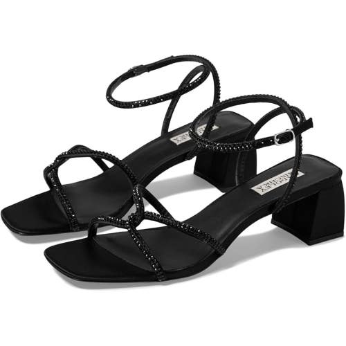 Badgley Mischka Brisa Sandals Women's 8 Black Ankle Strap Block Heel ZOGG2316