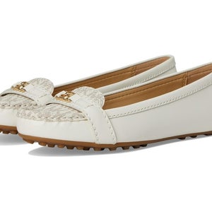 Michael Kors Mandy Flat Women's 6 Vanilla Cream Signature Logo Moccasin ZOGG2324