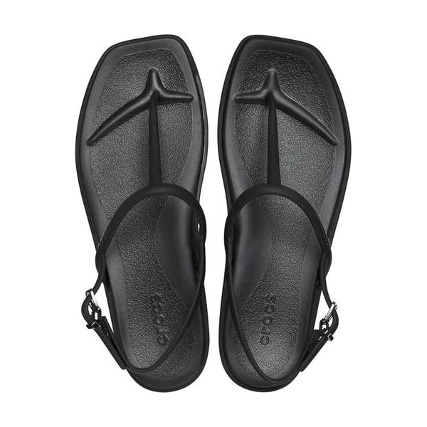 Crocs Miami 209793-001 Sandals Womens 9 Black Square Toe Thong