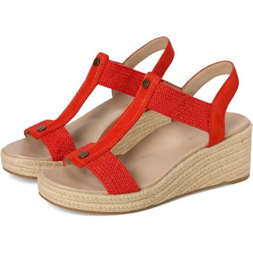 Vionic Calera Sandals Womens US 8 Cherry Tomato Nubuck Wedge Espadrille ZOGG2207