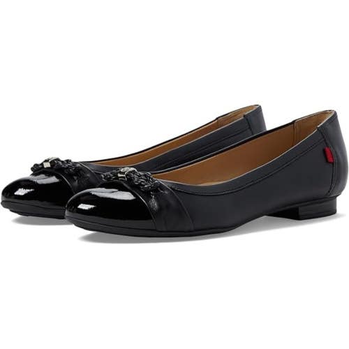 Marc Joseph New York Park Ave Flat Women 7 Black Patent Cap Toe Slip On ZOGG2140