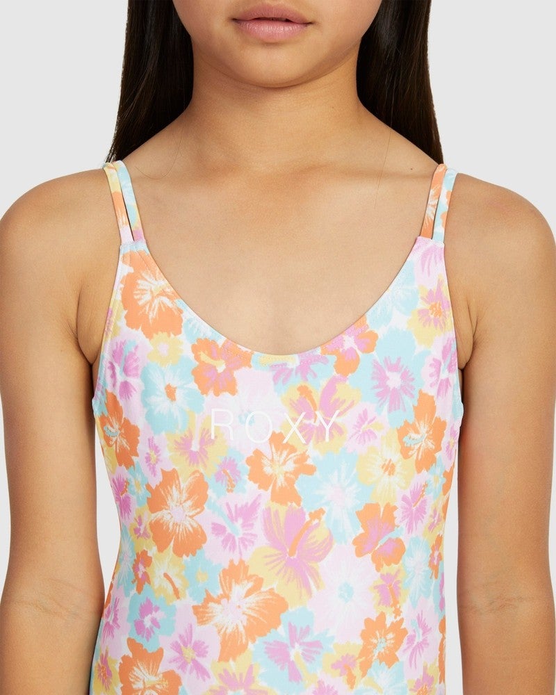 Roxy Floraya Swimsuit Girls 7 Multi Floral Adjustable Strap One