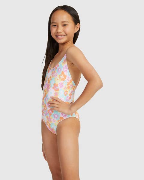 Roxy Floraya Swimsuit Girls 7 Multi Floral Adjustable Strap One