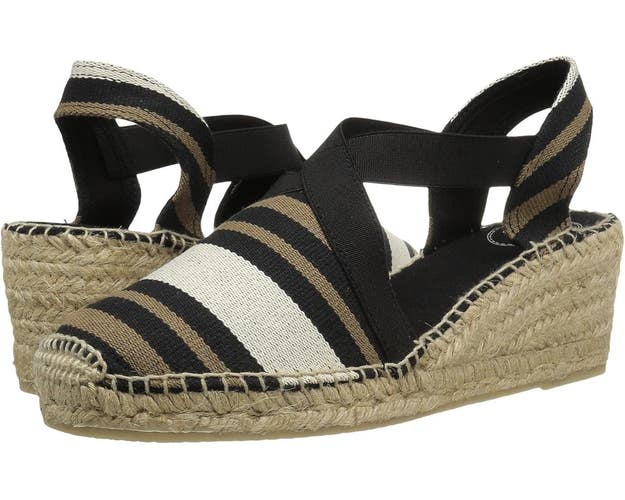Toni Pons Tarbes Sandals Women's US 6.5 Black Wedge Heel Espadrille ZOGG1977