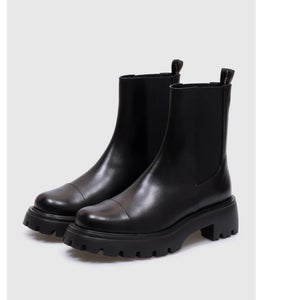 Stuart Weitzman Emerson SJ336 Boots Womens US 6.5 Black Leather Chelsea ZOGG2004