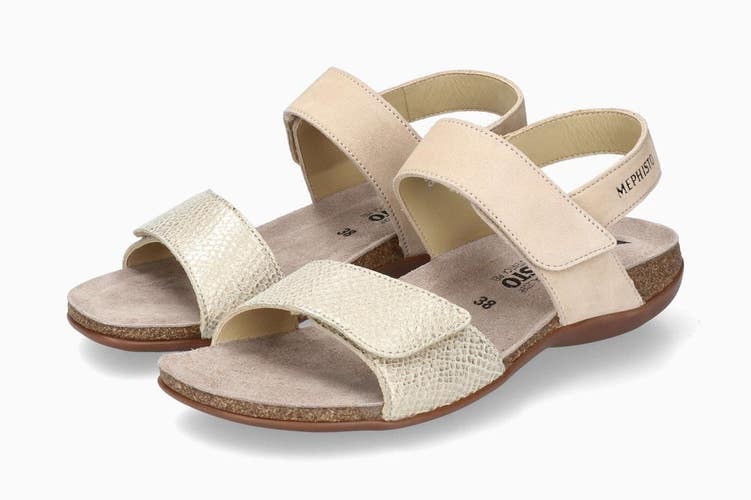Mephisto Agave Women 10 Beige Open Toe Adjustable Strap Walking Sandals ZOGG2341