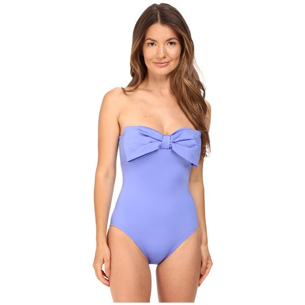 Kate Spade New York Bandeau Maillot Swimsuit Womens Small Blue One Piece RED1107