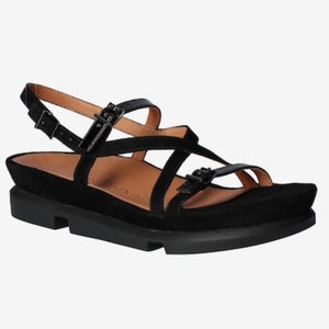 L'amour Des Pieds Verdun Sandals Women's US 5.5 Black Leather Slingback ZOGG1971