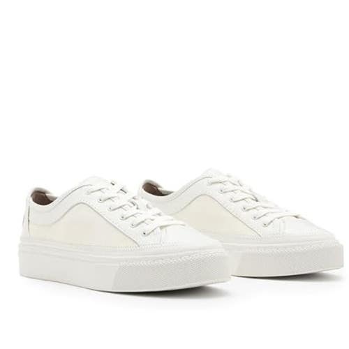 AllSaints Milla WF777Z Sneakers Womens US 7 White Leather Low Top Shoes ZOGG2108