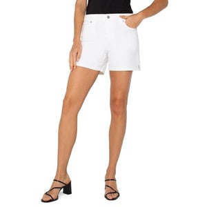 Liverpool Los Angeles Vickie Shorts Women's 12/31 White Denim 5" Inseam RED1254