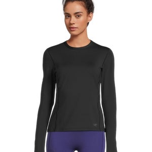 Arc'teryx Rho Base Layer Top Womens Medium Black Microfleece Long Sleeve RED1155