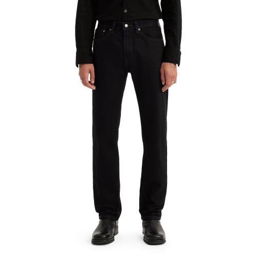 Levi's 505 Jeans Men's 32X32 Black Denim Cotton Preppy Straight Leg RED1045