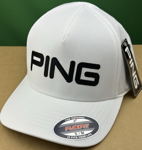 Ping FlexFit Structured Tour Golf Hat Cap White Size: S/M Small/Medium NEW!