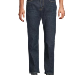 Levi's 502 Jeans Men's 34X32 Blue Denim Stretch Regular Fit Tapered Leg RED1144