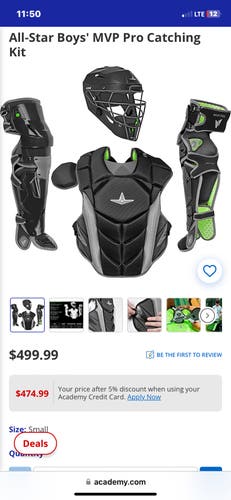 Green All Star Classic Pro Catcher's Set (Used)