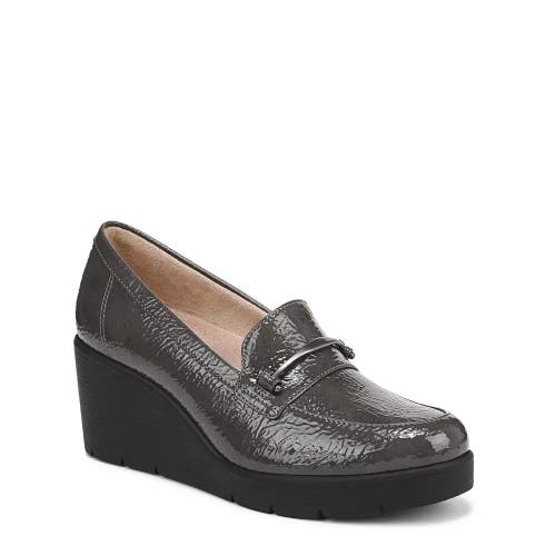 Soul Naturalizer Achieve Women's 6.5 Gray Patent Slip On Wedge Loafers ZOGG2133