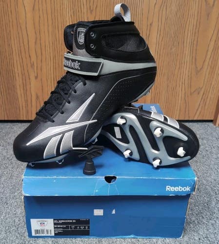 Reebok Mens NFL Workhorse D3 Cleats Black/White Size 17