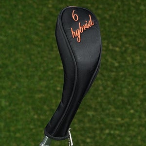 ADAMS IDEA KERI GOLF 6 HYBRID HEADCOVER 6H BLACK / ORANGE ZIPPERED ~ LOOK!!